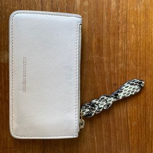 Alexander McQueen pink zipped card holder wallet